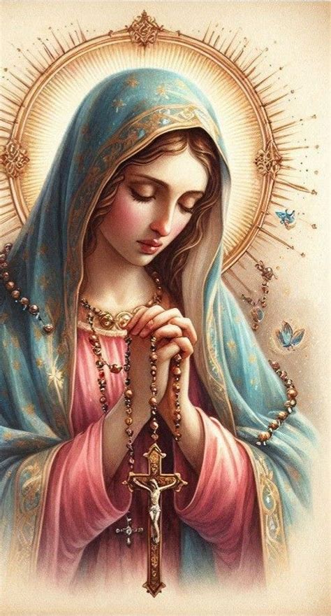 The Virgin Mary Rosary Art In 2024 Mother Mary Images Mother Mary