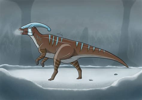 Parasaurolophus On Snow By Saikousaurus On Deviantart