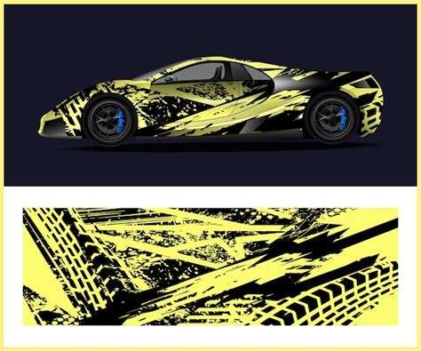 Premium Vector Sports Car Wrap With Premium Blueprint Template