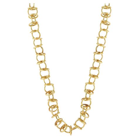 Tiffany and Co. Classic Italian Braided 18K Yellow Gold Necklace For ...