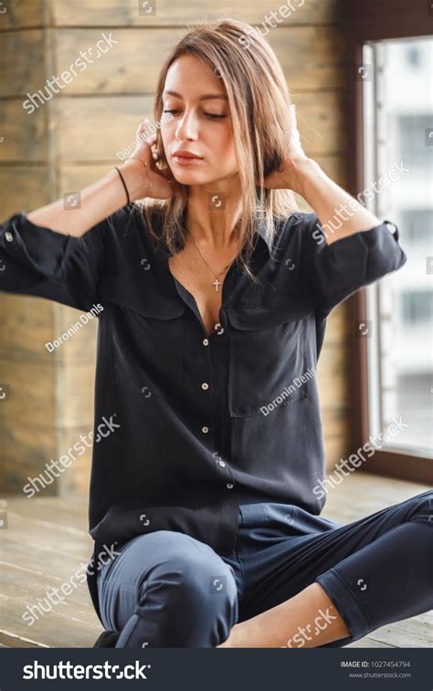 Lovely Sexy Business Blonde Girl Posing Stock Photo Shutterstock