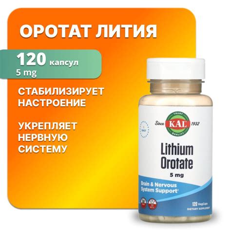 Оротат лития, 120 капсул 5 мг купить на OZON по низкой цене (1613758122)