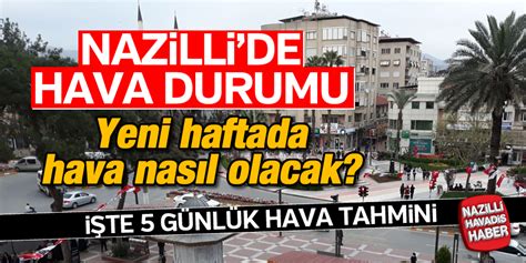 Nazilli de yeni haftada hava durumu nasıl olacak