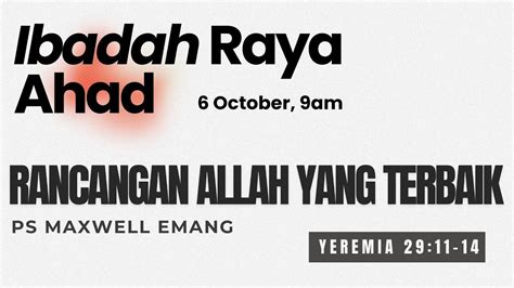 Ibadahraya Ahad 6 Oktober 2024 YouTube