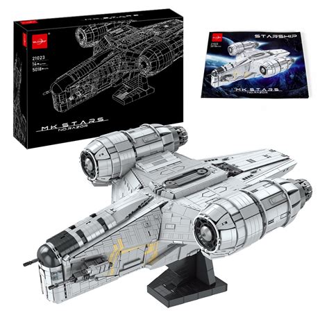 WLOXBKF MOC Starship Toys The Razor Crest Spaceship Model Building Kits ...