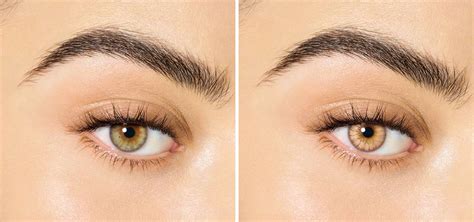 Before & After on Light Brown eyes | Desio color contact Lenses