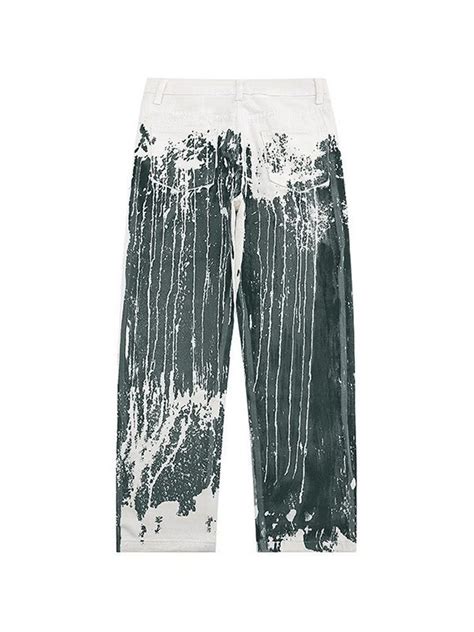 Emmiol Kostenloser Versand Lose Herren Punk Letter Splash Jeans