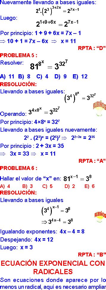 Ecuaciones Exponenciales Ejercicios Resueltos Paso A Paso Pdf