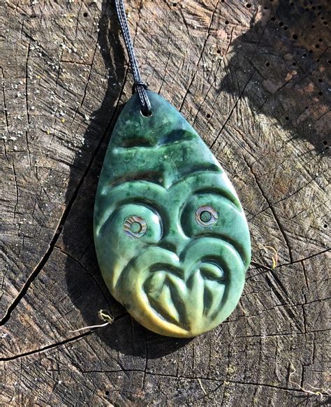 Pounamu Greenstone Nephrite Jade Tiki Maori Pendant Etsy