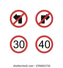 4 Road Signs Icons Personal Commercial Stock Illustration 1596041710 ...