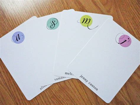 Monogrammed Notecards Personalized Note Cards Flat - Etsy