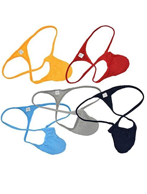 Buy Jaxfstk Men S Breath Holes Micro Thong Sexy Mini Bikini Underwear