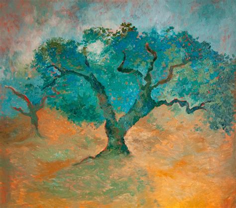 Olive Tree Painting Original Canvas Artwork Landscape Painting Artwork ...