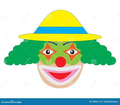 Payaso Con La Sonrisa Verde De La Peluca Vector Ilustraci N Del Vector