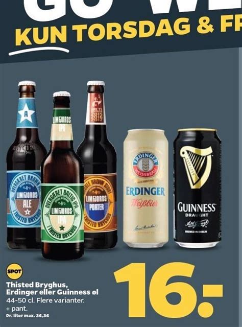 Thisted Bryghus Erdinger El Guinness L Tilbud Hos Netto