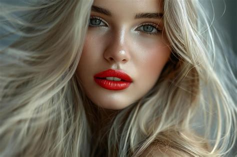 Exquisite Beautiful Blonde Woman With Long Hair Posing For Professional Photoshoot Hair Is