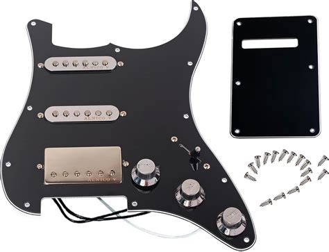 Amazon Ogdni Prewired Strat Pickguard With SSH Pickup Set 3 Ply