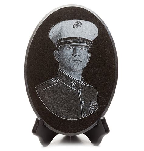 Custom Engraved Oval Shaped Granite Plaque Black Laser Perfect Ts