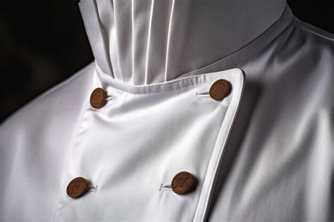 Premium Photo Close Up Of Chefs Whites Jacket Uniform Ai Generated