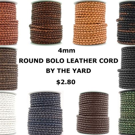 Xsotica Round Bolo Braided Leather Cord 3mm4mm5mm Leather Etsy