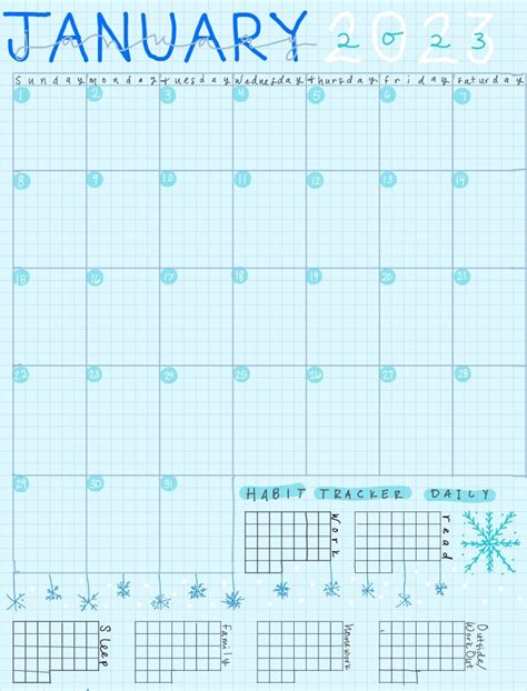 January Calendar Habit Tracker Notability Gallery