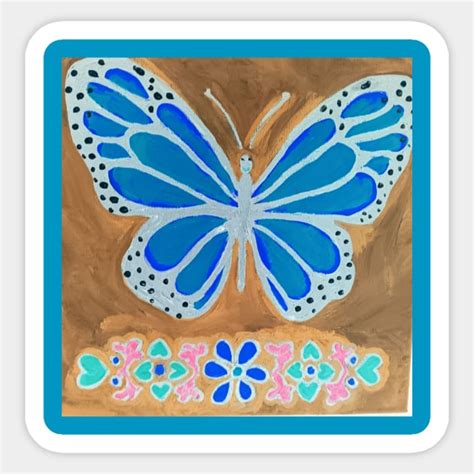 Blue Butterfly Blue Butterfly Sticker TeePublic