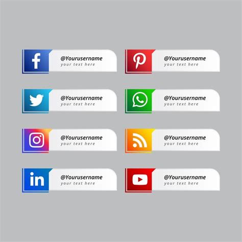 Premium Vector Modern Popular Social Media Lower Third Set