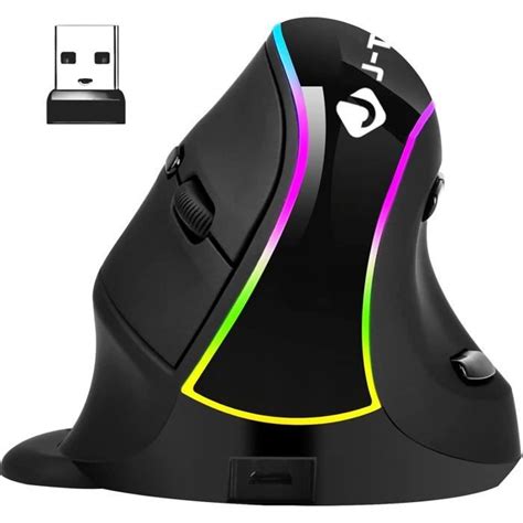 Souris Verticale Sans Fil Souris Optique Ergonomique Rechargeable 800 1200 1600 3200 Dpi Rgb