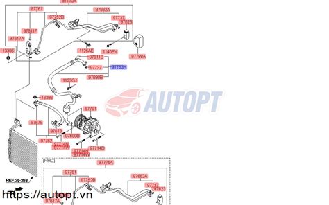 Auto PT TUY Ô ĐIỀU HÒA xe KIA CARENS chính hãng giá rẻ mã phụ tùng