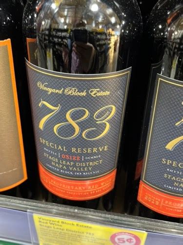 Vineyard Block Estate 783 Special Reserve Proprietary Red Vivino Us