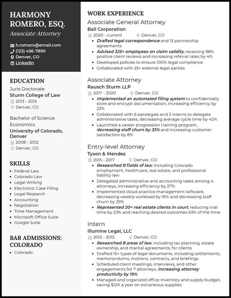 3 Associate Attorney Resume Examples For 2024