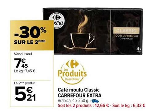 Promo Café Moulu Classic Carrefour Extra chez Carrefour Market