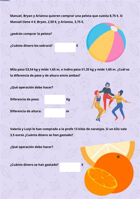 Números Decimales Online Exercise For 5º Primaria Live Worksheets