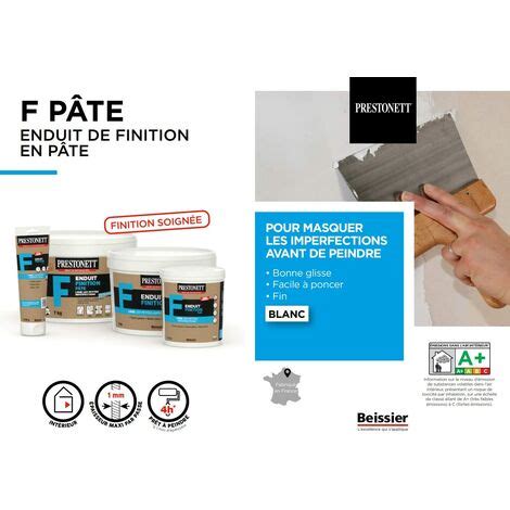 Enduit de Lissage Finition PRESTONETT F en Pâte en Pot 4 KG pour Intérieur