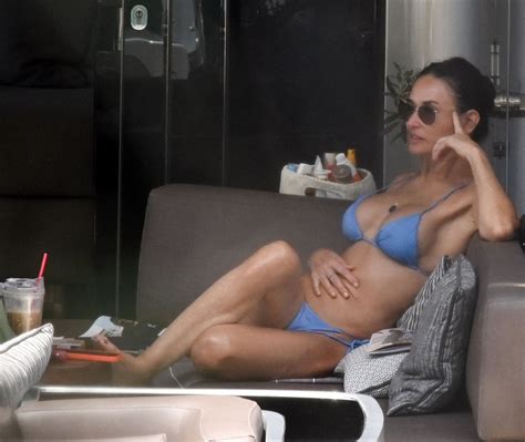 DEMI MOORE In A Blue Bikini On A Yacht In Greek Islands 08 17 2023