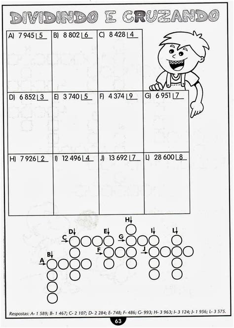 Atividades De Matemática 4º Ano Dividindo E Cruzando Ler E Aprender