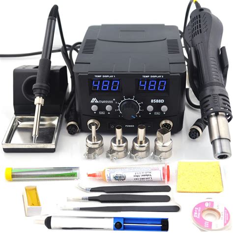 In W Led Digital Soldering Station Hot Air Gun Rework Station Electric Soldering Iron For