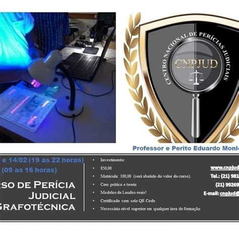 Curso de perícias judiciais grafotécnica presencial Centro RJ em Rio