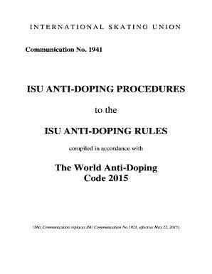 Fillable Online ISU ANTI DOPING RULES Fax Email Print PdfFiller