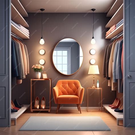 Premium AI Image | interior design of modern bedroom with orange and ...