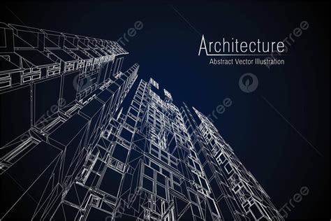 Wireframe Illustration Of Contemporary Urban Architecture A Cad Drawing