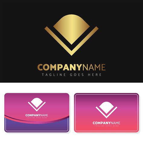 Luxury And Elegant Gold Logo Illustration Design With Business Card