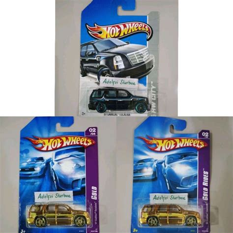 Hotwheels Hot Wheels Cadarlac Cadilac Escalade Gold Rides Chrome Gold Series Hw City