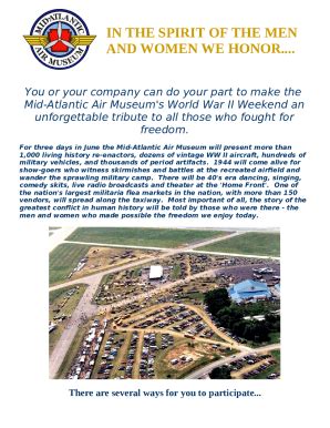 The Mid Atlantic Air Museum S World War Ii Doc Template Pdffiller