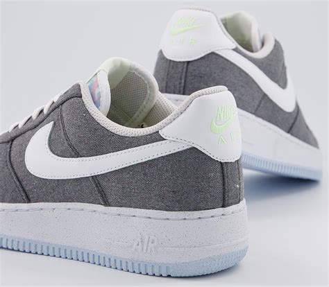 Nike Air Force 1 07 Trainers Iron Grey White Barely Volt Celestine Blue Lx Sneaker Herren