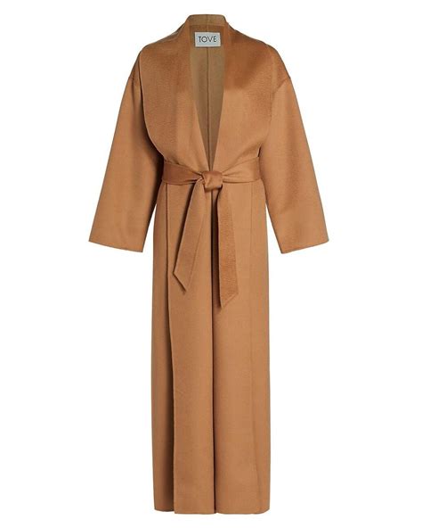 Tove Synthetic Joor Lambswool Maxi Coat In Camel Brown Lyst