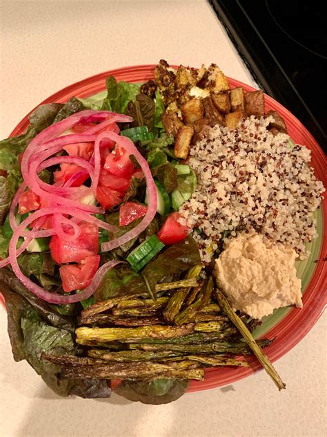 Vegan Shawarma Plate With Homemade Hummus And Pickled Onions It Was