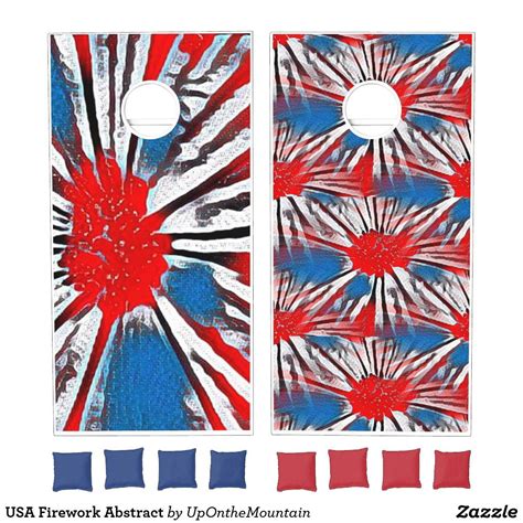 Usa Th Of July Firework Abstract Cornhole Set Zazzle Th Of July