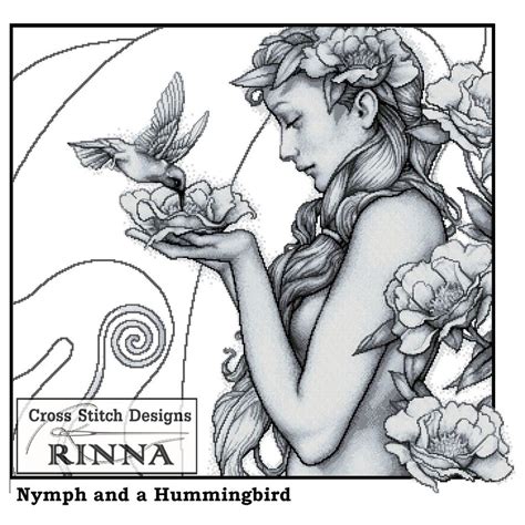 Cross Stitch Pattern Nymph And A Hummingbird Nude Design Shopee Philippines