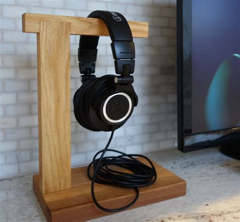 Handmade Wood Headphone Stand The Classic Unique Techaudiophile T Headphone Holder